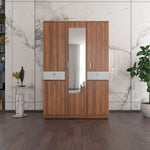 Magnus 3 Door Engineered Wood Wardrobe (Lyon Walnut)