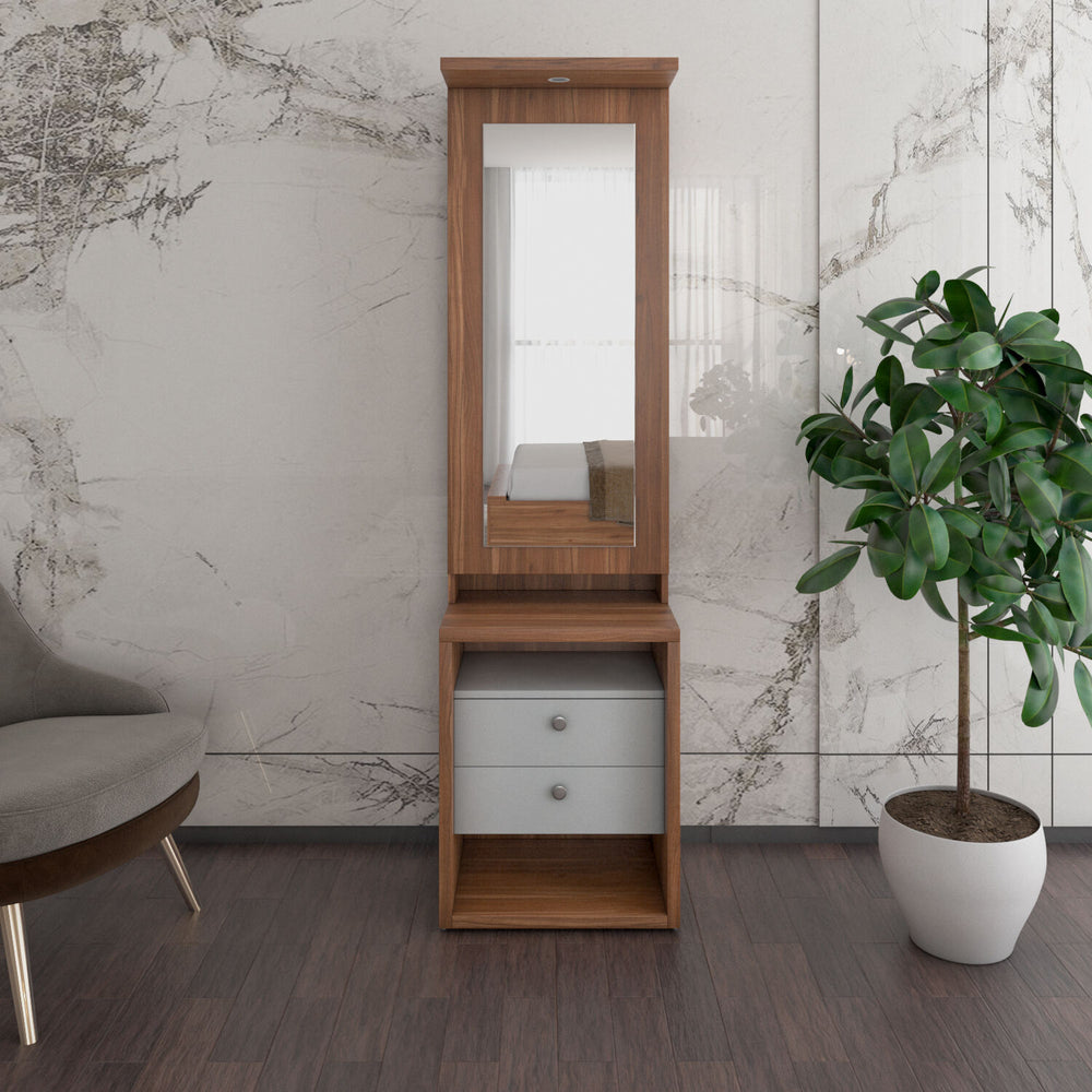 Magnus Dresser with Mirror and LED Light(Lyon Walnut)