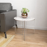 Maisy Acrylic Base Side Table (Cream) 1