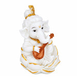 Vandanam Decorative Ganesha Veena Showpiece- White & Gold
