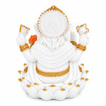 Vandanam Decorative Ganesha on Lotus Showpiece- White & Gold