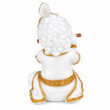 Vandanam Decorative Baby Krishna with Flute Showpiece- White & Gold