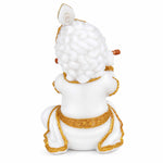 Vandanam Decorative Baby Krishna with Flute Showpiece- White & Gold