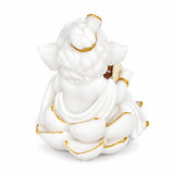 Vandanam Decorative Ganesha with Dhol Showpiece- White & Gold