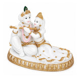 Vandanam Decorative Radha Krishna Showpiece- White & Gold