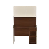 Sliven Computer Table with Hutch- Legno Oak Dark & Ivory