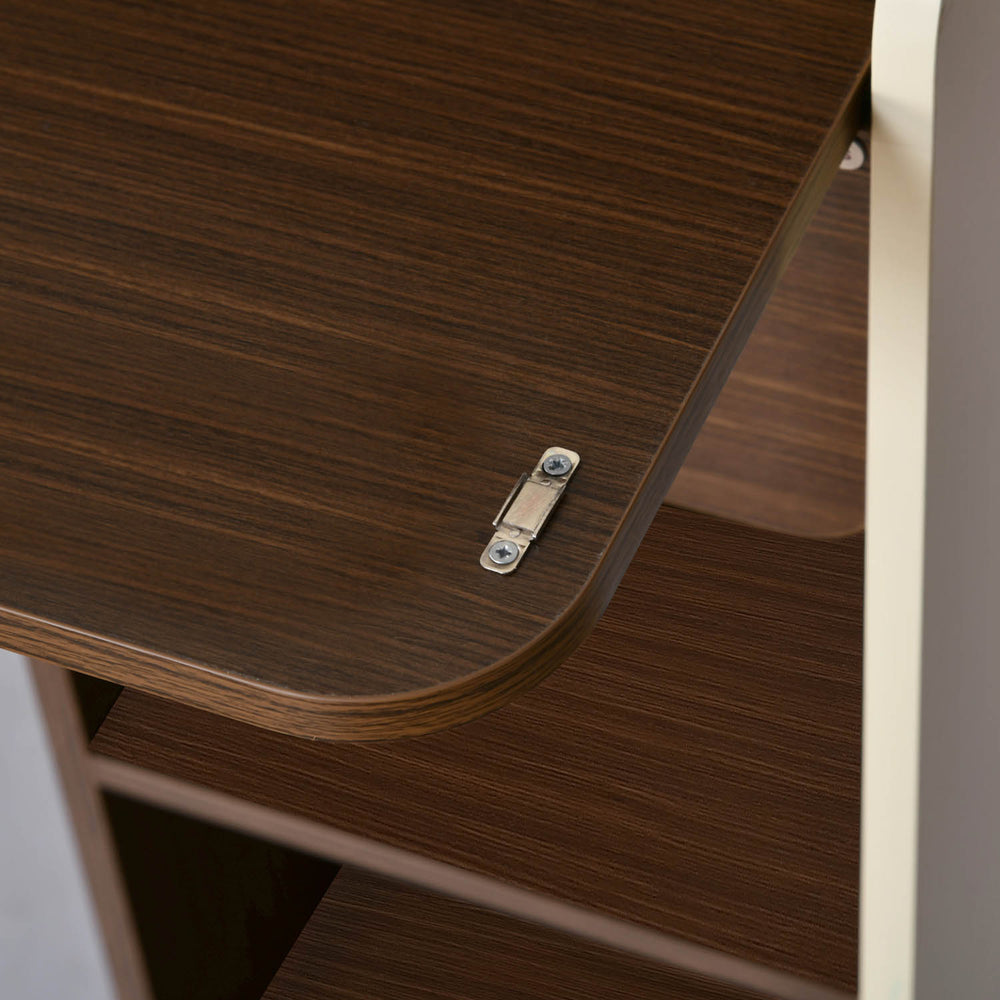 Sliven Computer Table with Hutch- Legno Oak Dark & Ivory