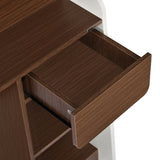 Sliven Computer Table with Hutch- Legno Oak Dark & Ivory