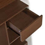 Sliven Computer Table with Hutch- Legno Oak Dark & Ivory