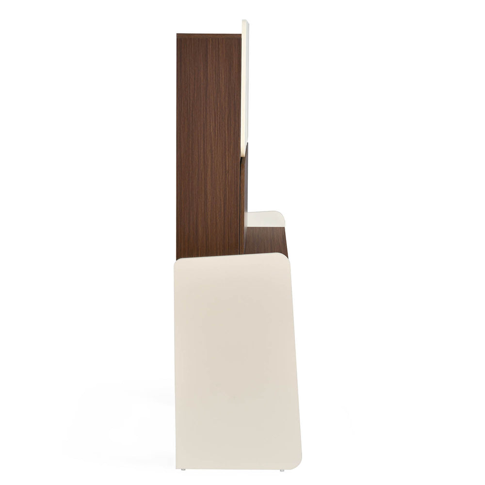 Sliven Computer Table with Hutch- Legno Oak Dark & Ivory