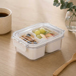 Rectangular 2 Compartment Storage Cannister- Cream