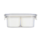 Rectangular 2 Compartment Storage Cannister- Cream