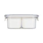 Rectangular 2 Compartment Storage Cannister- Cream