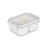 Rectangular 2 Compartment Storage Cannister- Cream