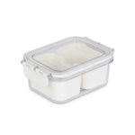 Rectangular 2 Compartment Storage Cannister- Cream
