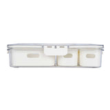 Rectangular 3 Compartment Storage Cannister with Handle- Cream