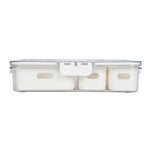Rectangular 3 Compartment Storage Cannister with Handle- Cream