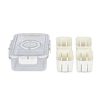 Multipurpose 4 Compartment Storage Cannister with Lid and Handle- Cream