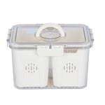 Multipurpose 2 Compartment Storage Cannister with Lid and Handle- Cream