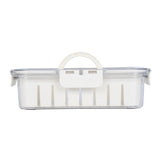 Rectangular Storage Cannister with Lid and Handle-Cream