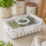Rectangular Storage Cannister with Lid and Handle-Cream