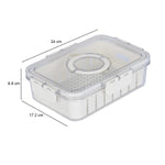 Rectangular Storage Cannister with Lid and Handle-Cream