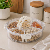 Round 6 Compartment Storage Cannister with Handle-Cream