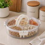 Round 6 Compartment Storage Cannister with Handle-Cream
