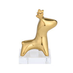 Deer Figurine Metal and Acrylic Showpiece- Gold