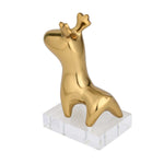 Deer Figurine Metal and Acrylic Showpiece- Gold