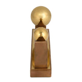 Sphere Balance Metal and Wooden Showpiece- Gold & Brown, Large