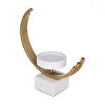 Decorative Arc Candle Holder- Gold & White