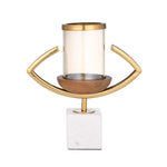 Eye Shape Candle Holder- Gold & White