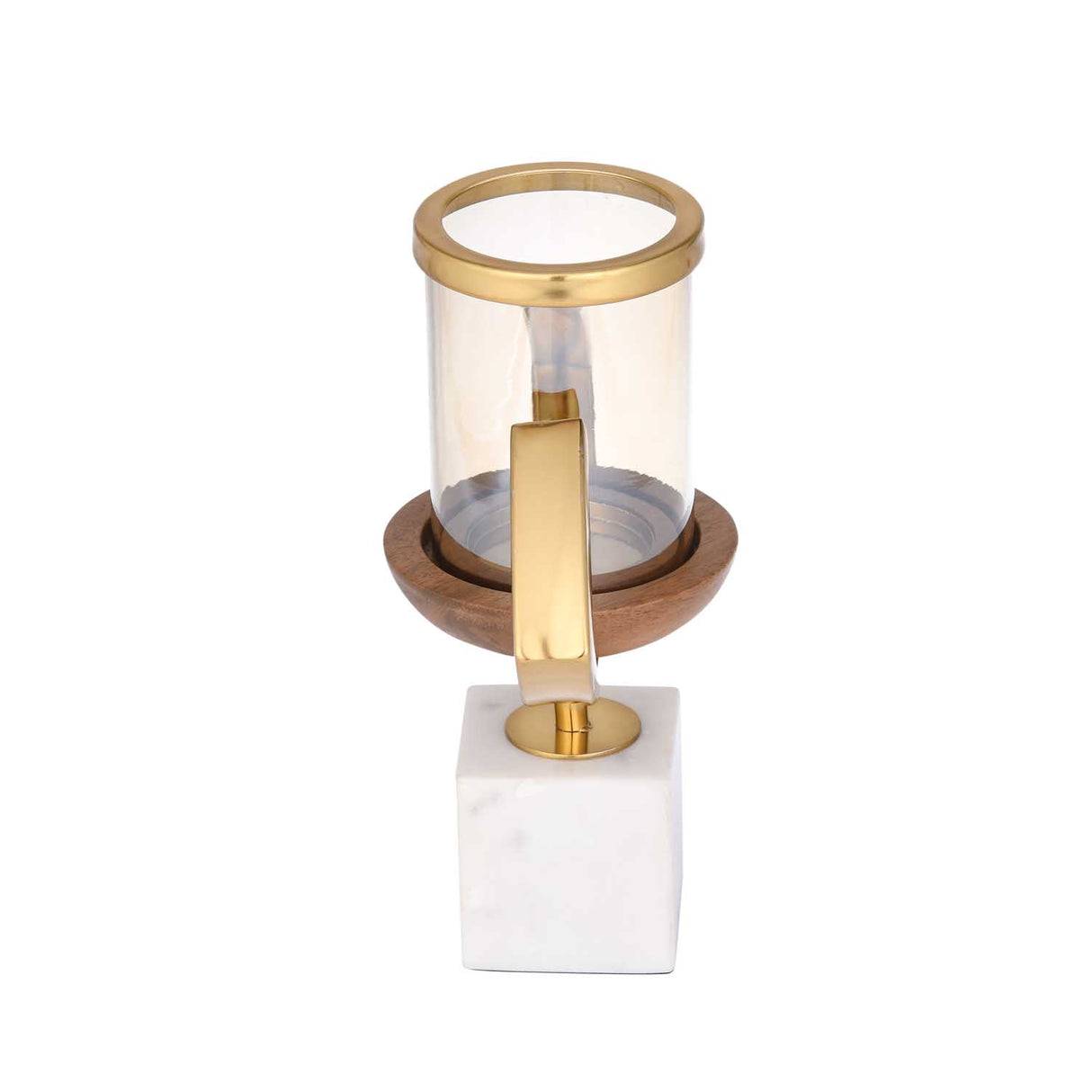 Eye Shape Candle Holder- Gold & White