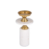 Classic Candle Holder- Gold & White, Small