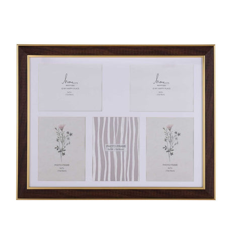 Five Pics Photo Frame- Brown, 5 x 7 Inch
