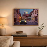 Classic Drive Canvas Wall Painting with LED Light- Multicolor