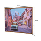 Classic Drive Canvas Wall Painting with LED Light- Multicolor