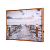 Calm Pathway Canvas Wall Painting with LED Light- Multicolor