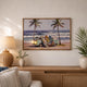 Surf Boards and Van Canvas Wall Painting with LED Light- Multicolor
