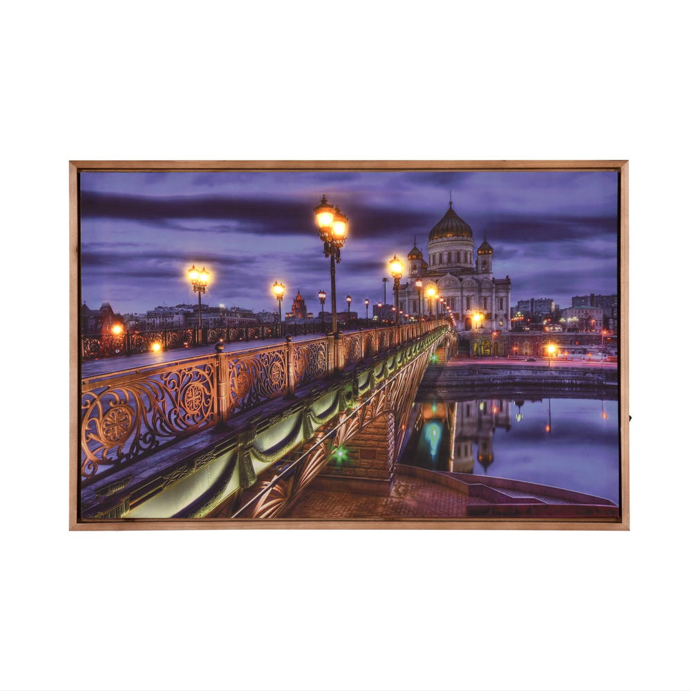 Evening Glow Canvas Wall Painting with LED Light- Multicolor