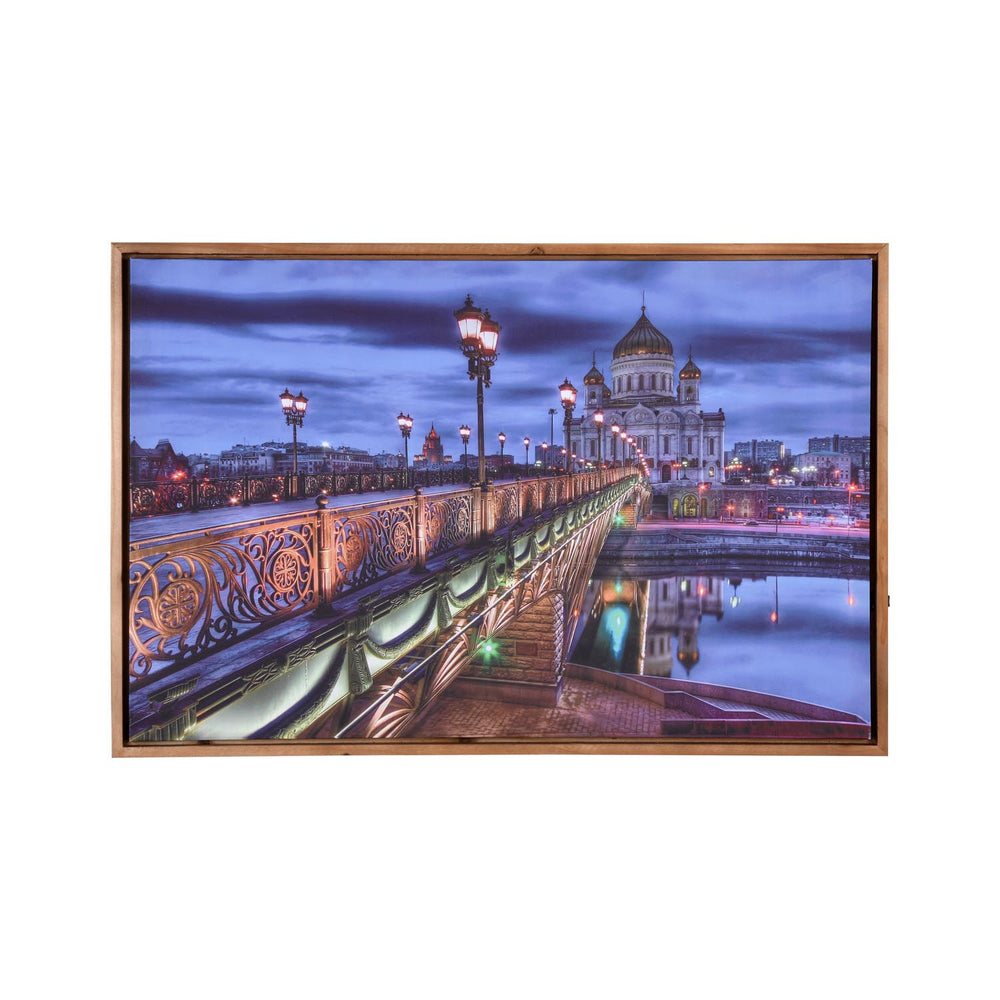 Evening Glow Canvas Wall Painting with LED Light- Multicolor