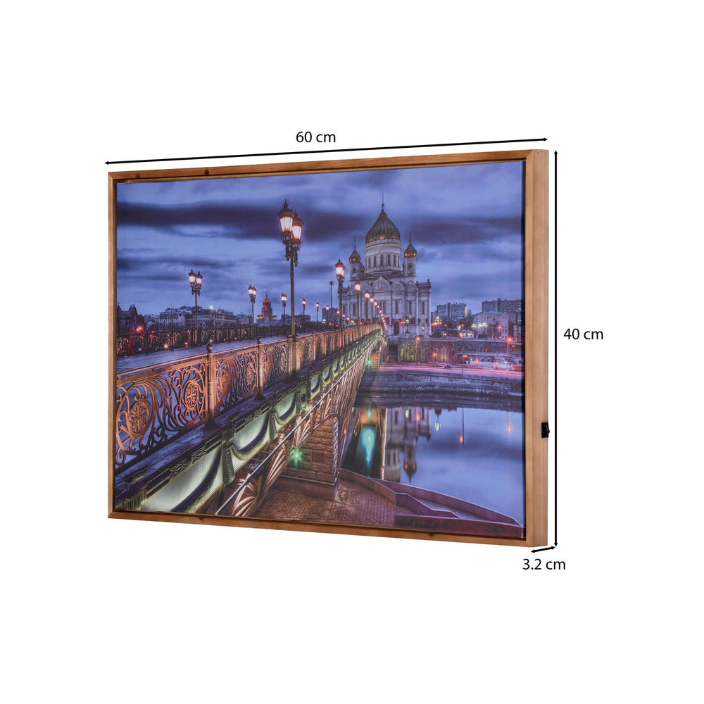 Evening Glow Canvas Wall Painting with LED Light- Multicolor