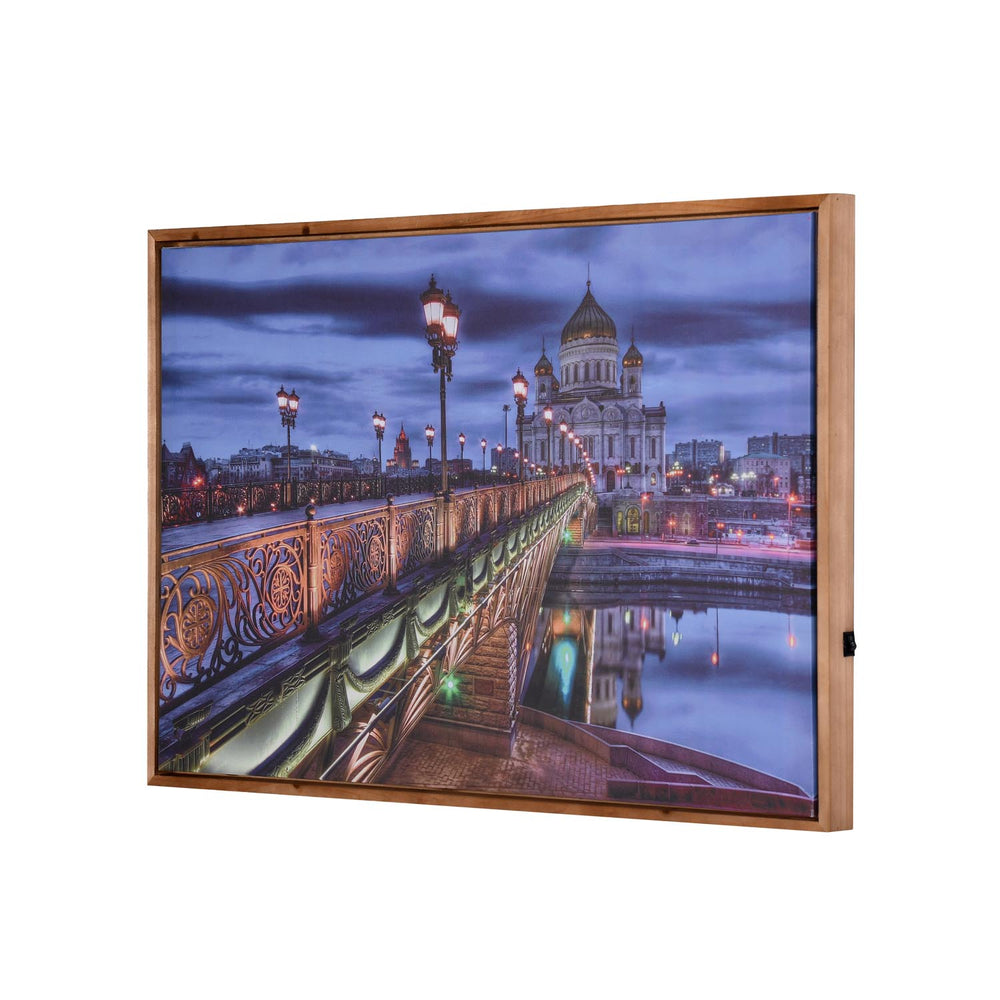 Evening Glow Canvas Wall Painting with LED Light- Multicolor