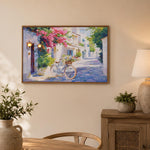 Floral Lane Canvas Wall Painting with LED Light- Multicolor