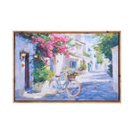 Floral Lane Canvas Wall Painting with LED Light- Multicolor
