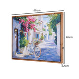 Floral Lane Canvas Wall Painting with LED Light- Multicolor