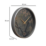 Floral Dial Wall Clock- Grey
