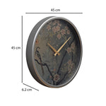 Floral Dial Wall Clock- Grey