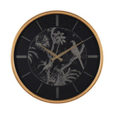 Birds On Dial Wall Clock- Black